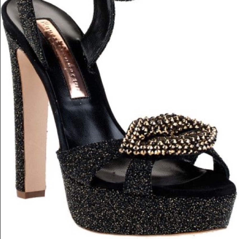 Rupert Sanderson Black Marylin KISS sandals